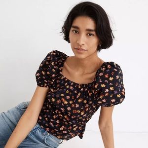 Madewell Puff Sleeve Floral Top